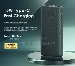 Oraimo Toast 15 Flash 10000mah Fast Charging Powerbank-black