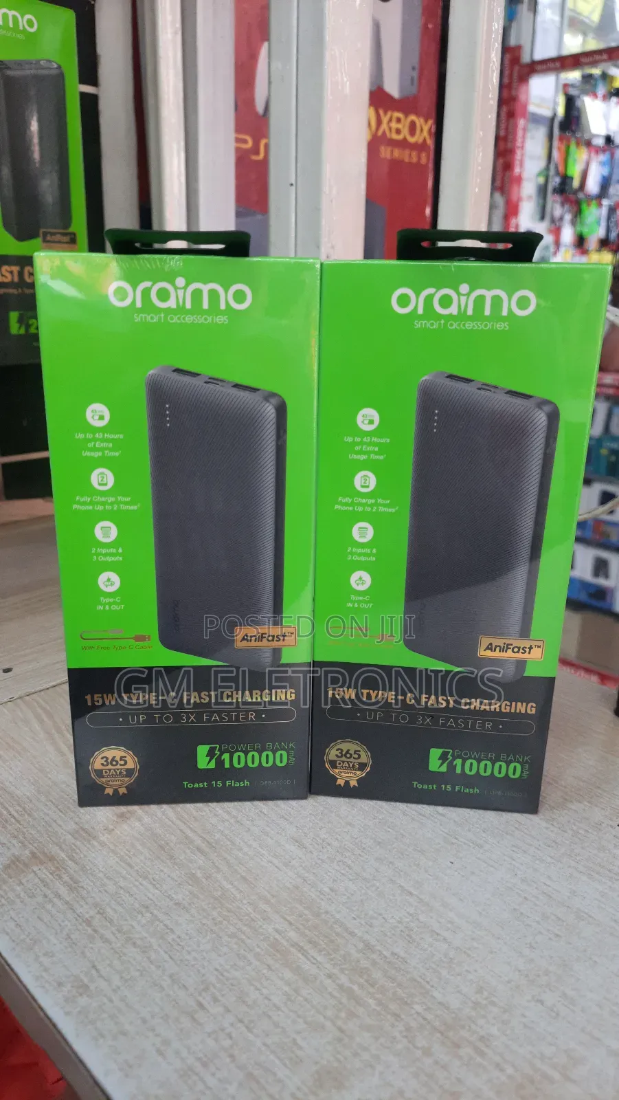 15W Type-C Fast Charging 10000mah Power Bank-Opb-1100d