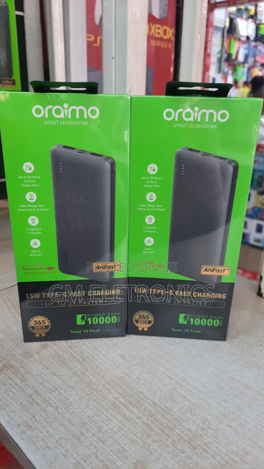 15W Type-C Fast Charging 10000mah Power Bank-Opb-1100d