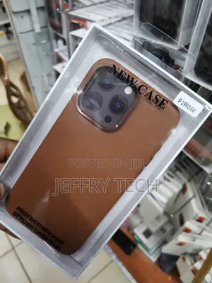 iPhone 15 Pro Max Leather Case Metal Buttons Camera Bezel
