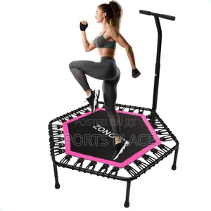 Fitness Trampoline With Powerful Handle for Jumping Foldabl
