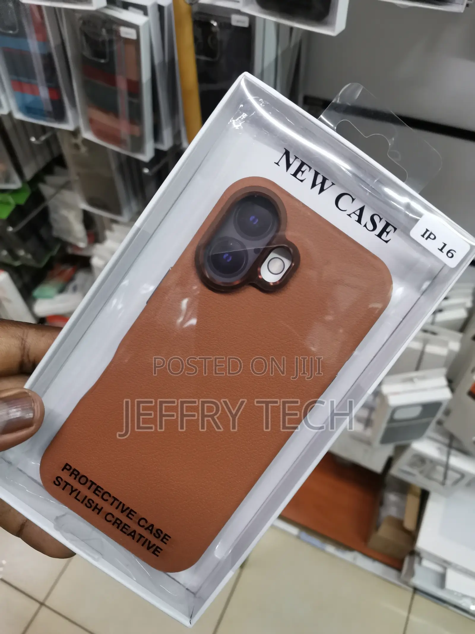 iPhone 16 Leather Case With Magsafe and Camera Frame-Brown