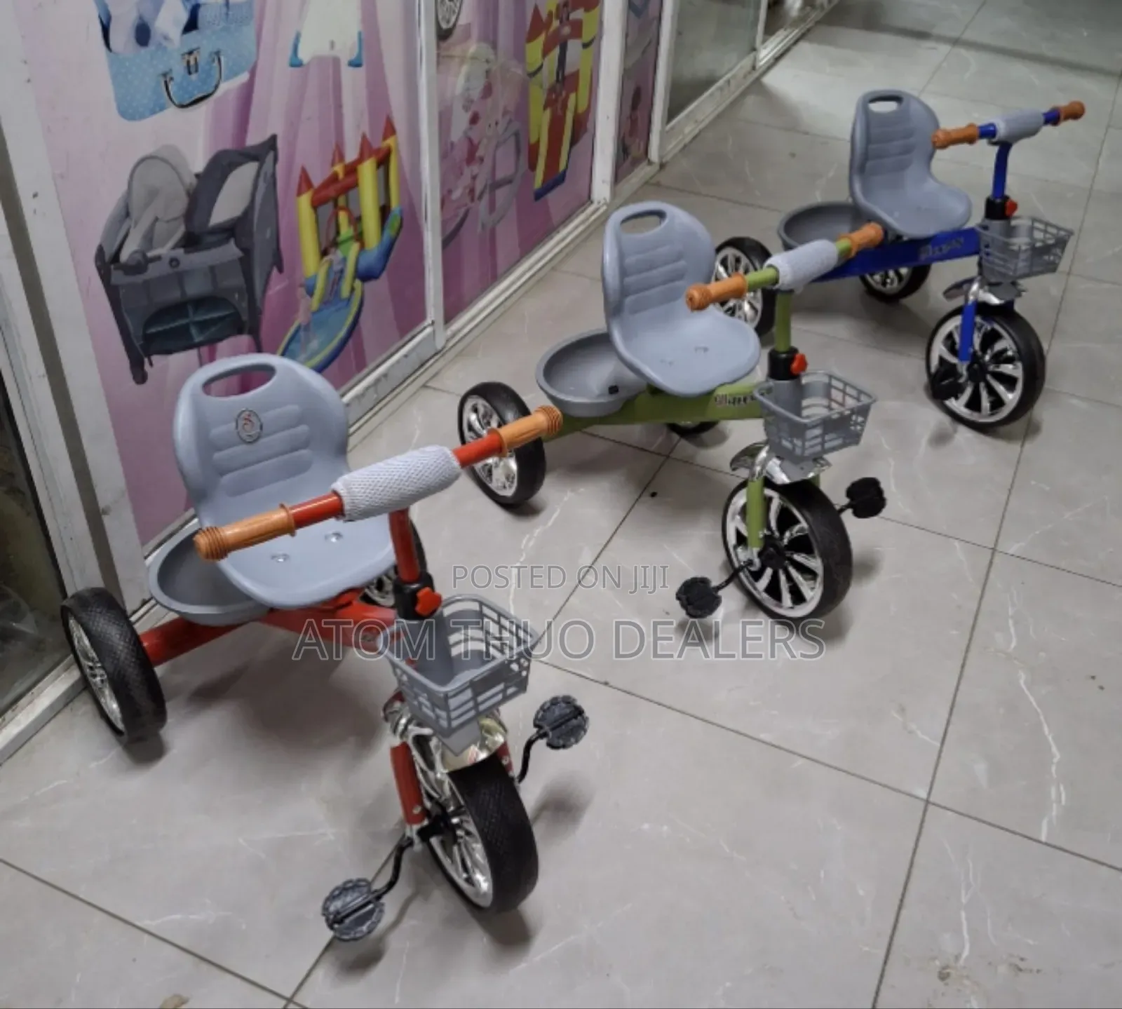 Tricycles
Seat With Back Support 
Durable Rubber Wheels