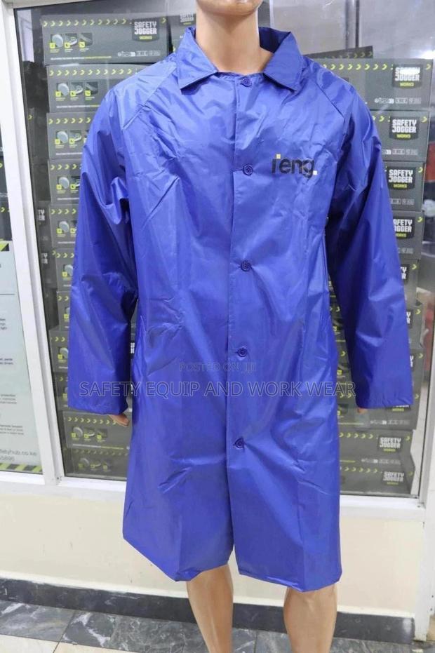 Rain Coat- Long Branded Blue - main view