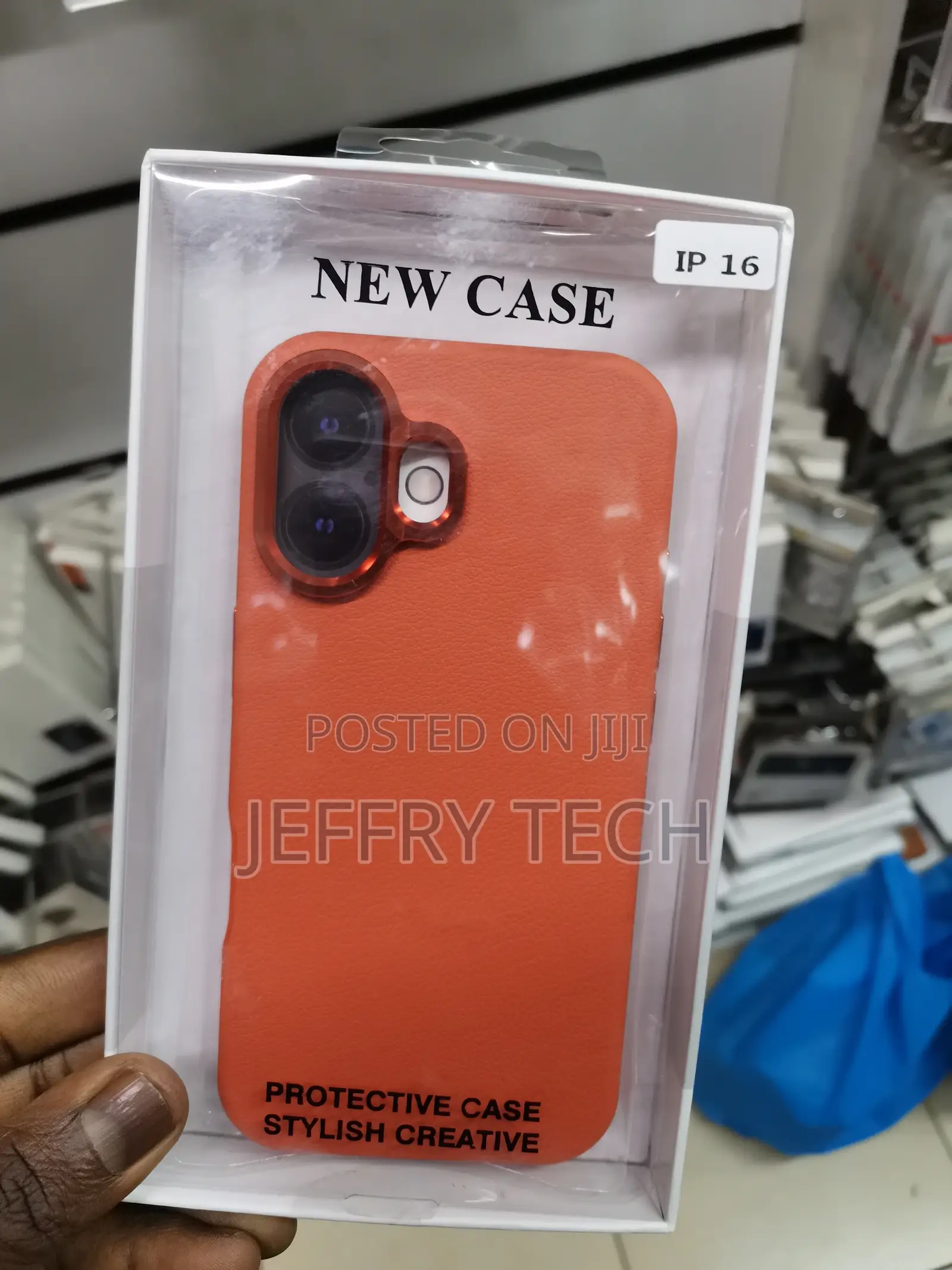 Leather Case for iPhone 16 Compatible With Magsafe-Orange