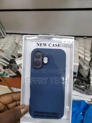 iPhone 16 Leather Case With Magsafe Camera Bump Frame-Blue