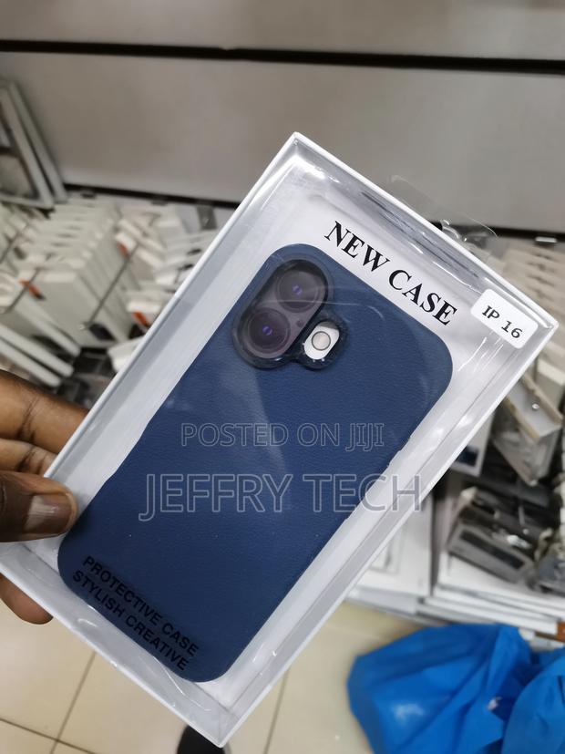 iPhone 16 Leather Case With Magsafe Camera Bump Frame-Blue - thumbnail 3