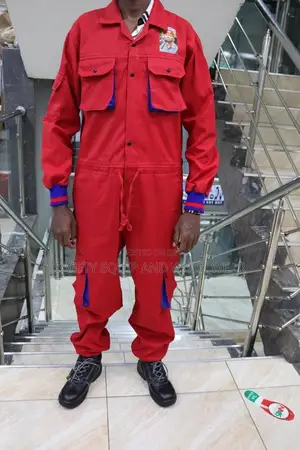 Overall Cargo Pocket-red Medium