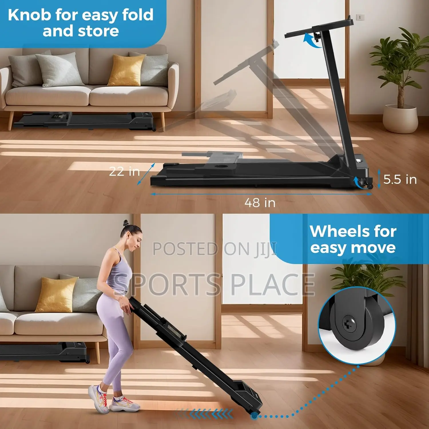 Portable Foldable Walkpad Treadmill for Home and Office Burn
