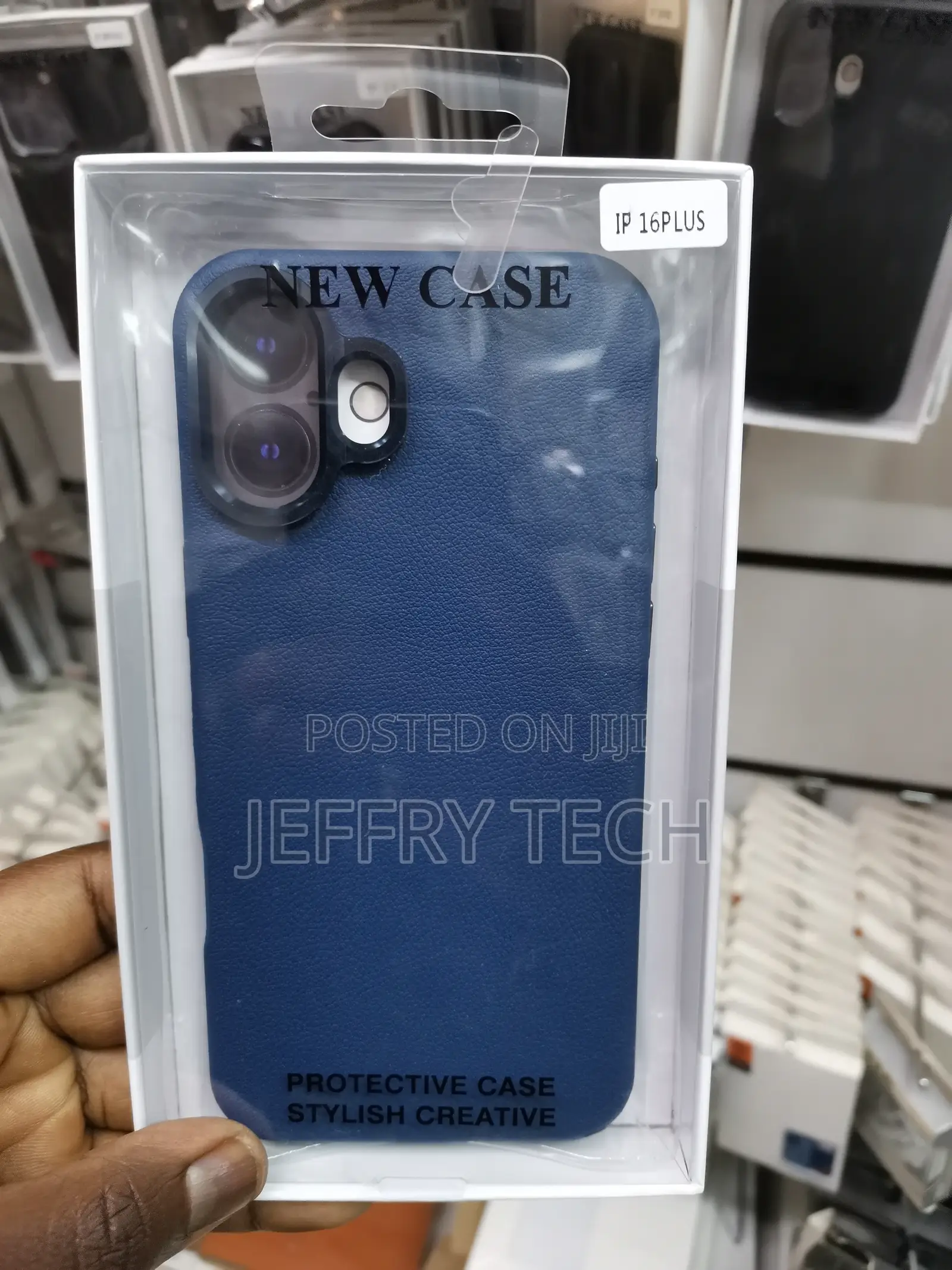 Leather Case iPhone 16 Plus With Magsafe, Camera Frame-Blue