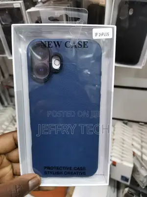 Leather Case iPhone 16 Plus With Magsafe, Camera Frame-Blue