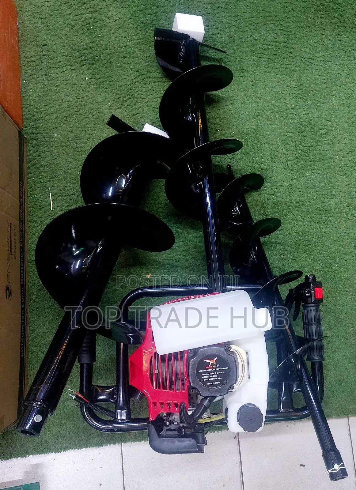 Hawk King Petrol Earth Auger 2 Stroke 3 Drill Bits