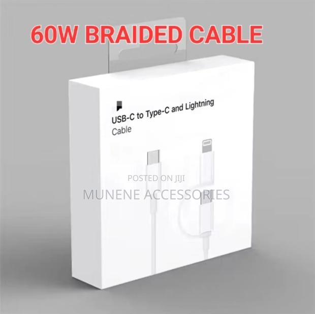 Apple 60w Braided Usb C to Type C and Lightning Data Cable - main view