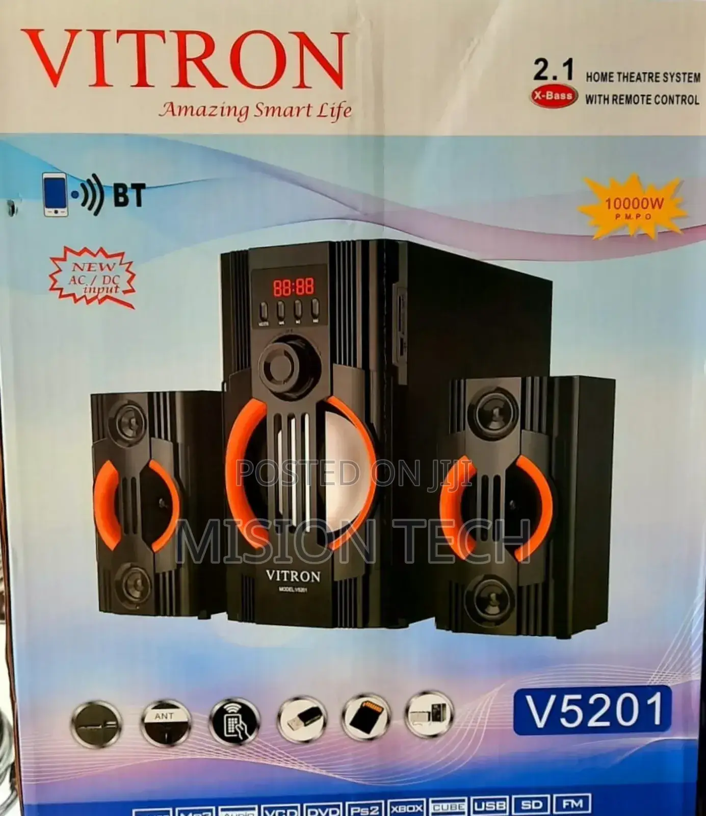 Vitron (V-5201) 2.1 Speaker System Bluetooth 10,000 W 