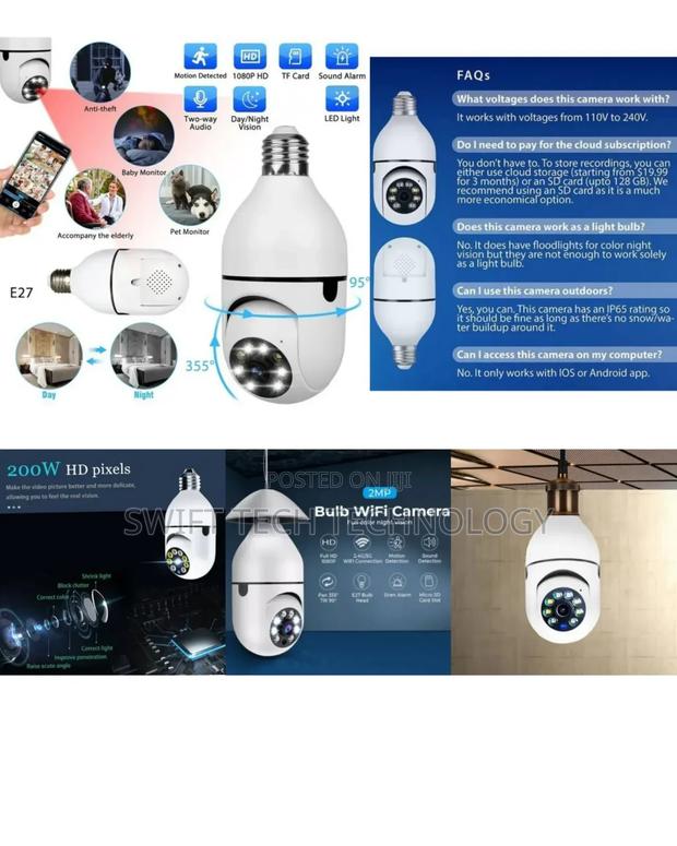 Wifi Nanny Bulb Camera Wireless - main view