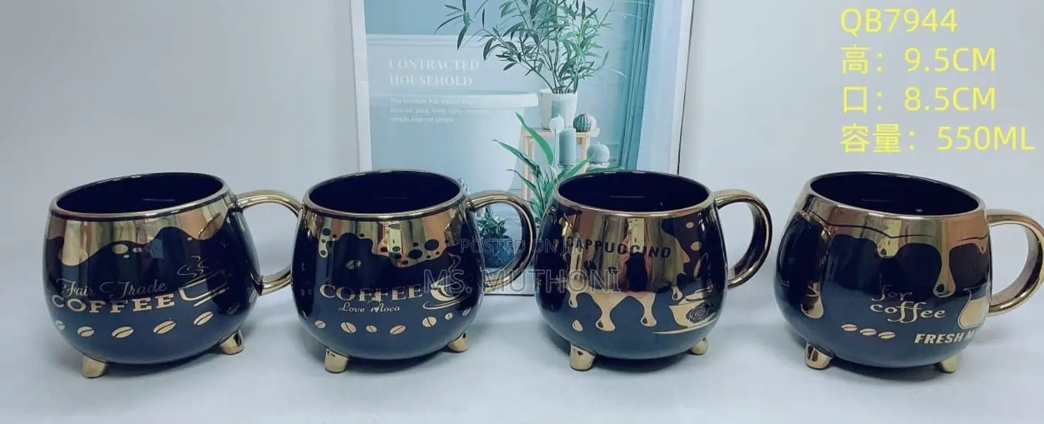 550ml Black Beauty Porcelain Coffee/ Tea Mugs.*