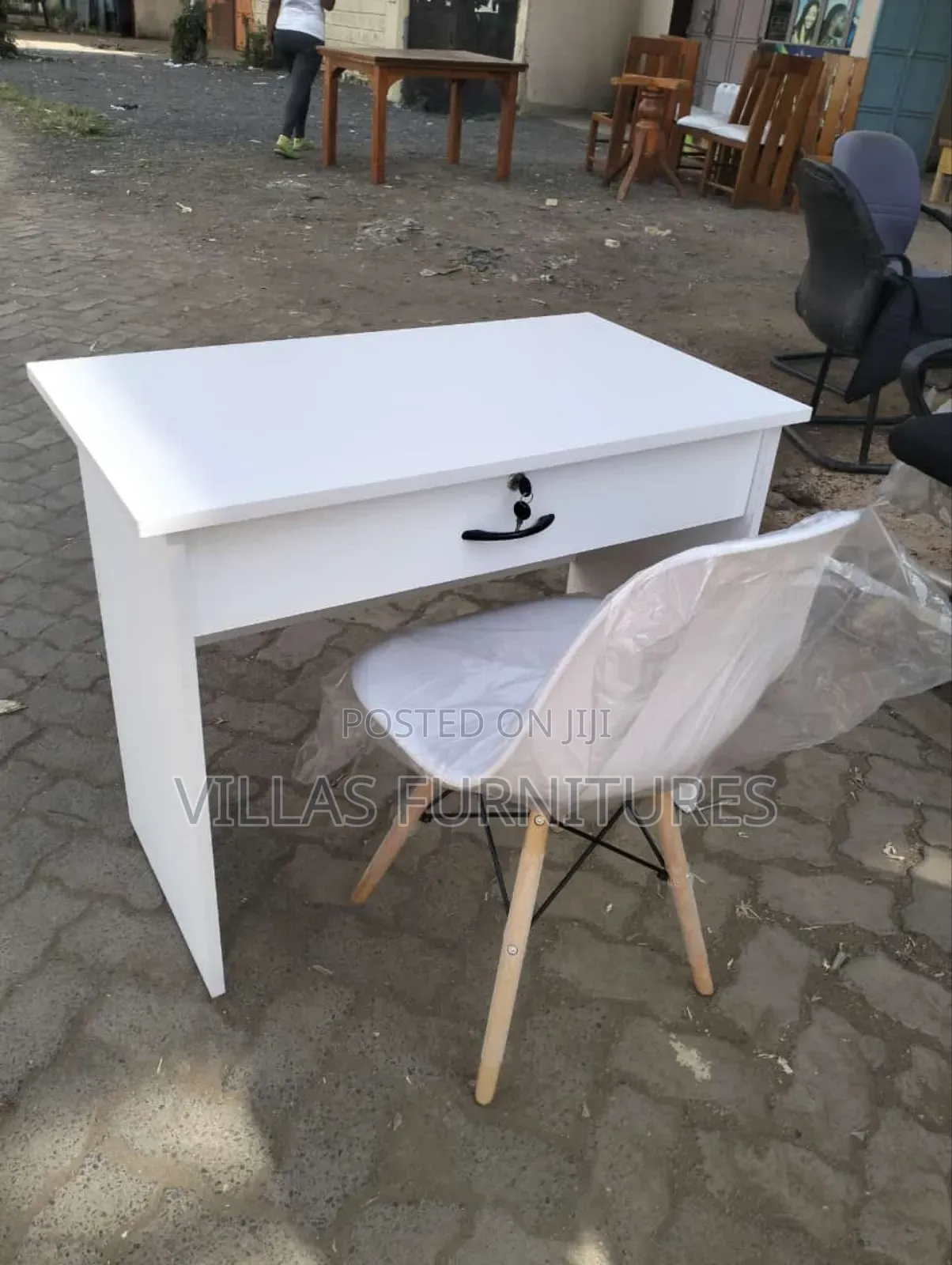White Eames Chair and Studying Desk