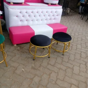 Pedicure Metallic Stools, Black in Color.
