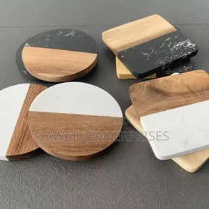 6pcs Heavy Marble Wood Coasters