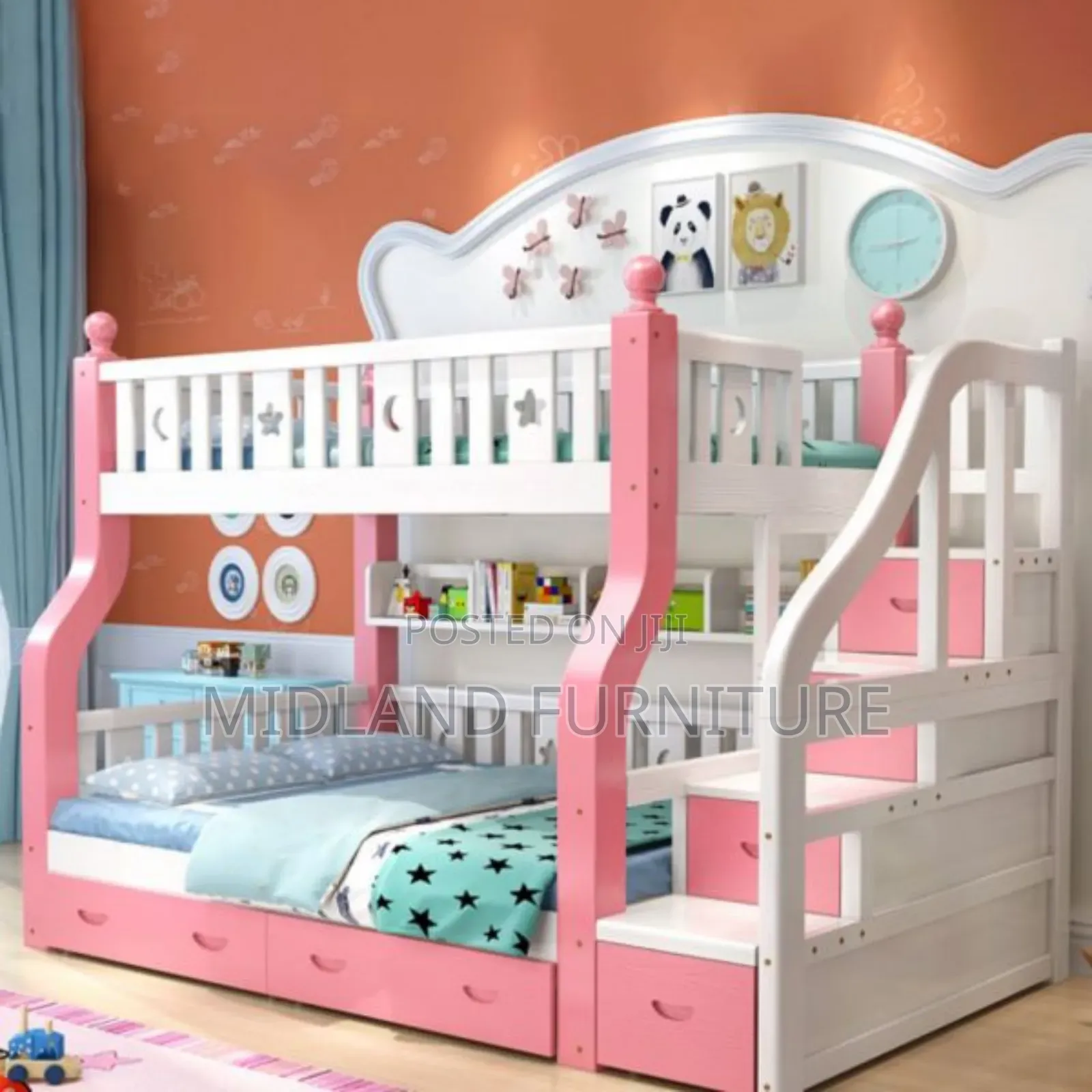 Children Wooden Double Decker Beds