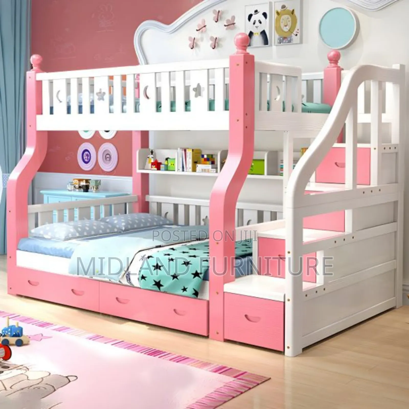 Children Wooden Double Decker Beds