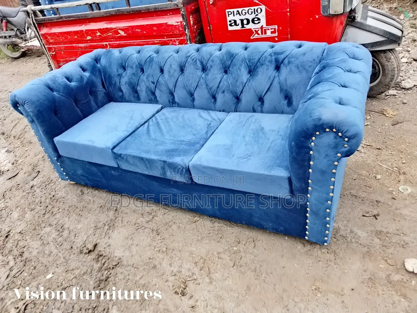 Blue Chester Three Seater Sofa Ready for Sale