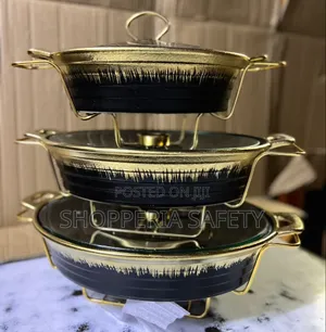 3 PCS Oval Shaped Ceramic Chaffing Dishes
