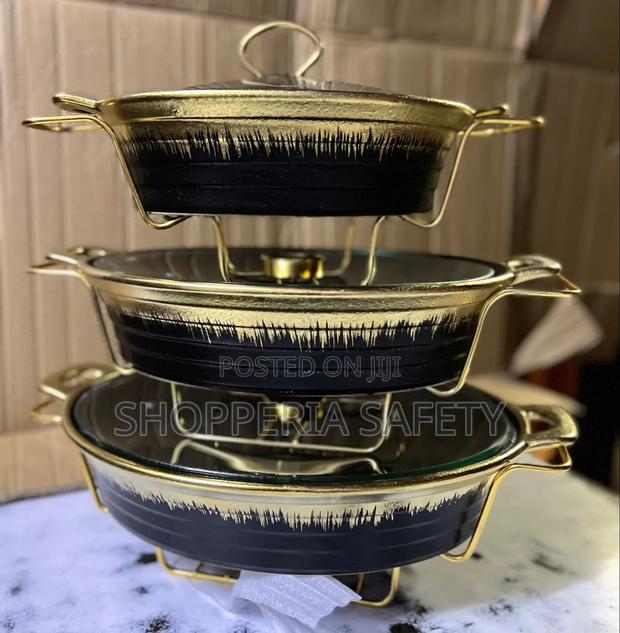 3 PCS Oval Shaped Ceramic Chaffing Dishes - main view