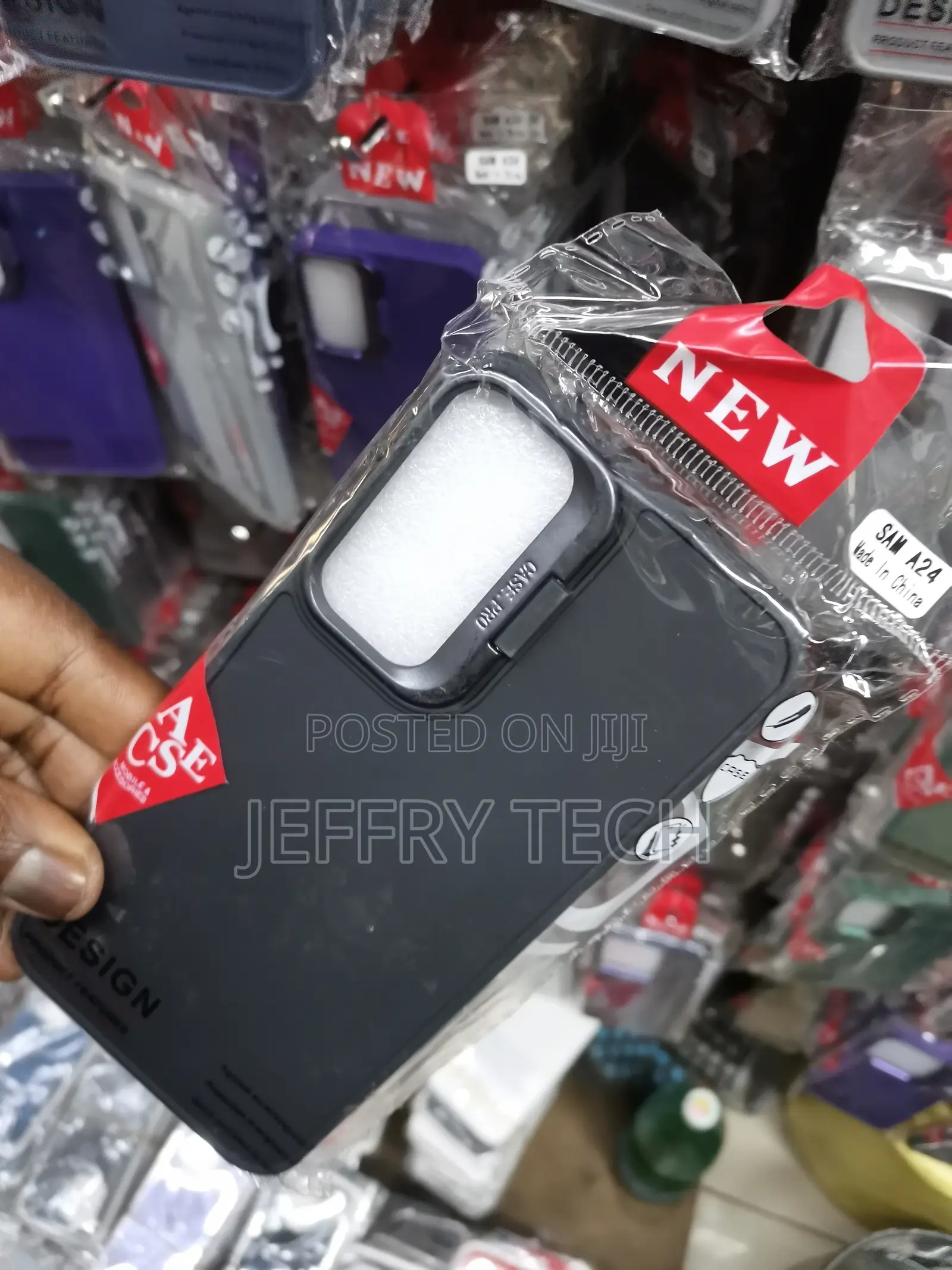 Case for Galaxy A24 With Camera Frame Stand Case -Black