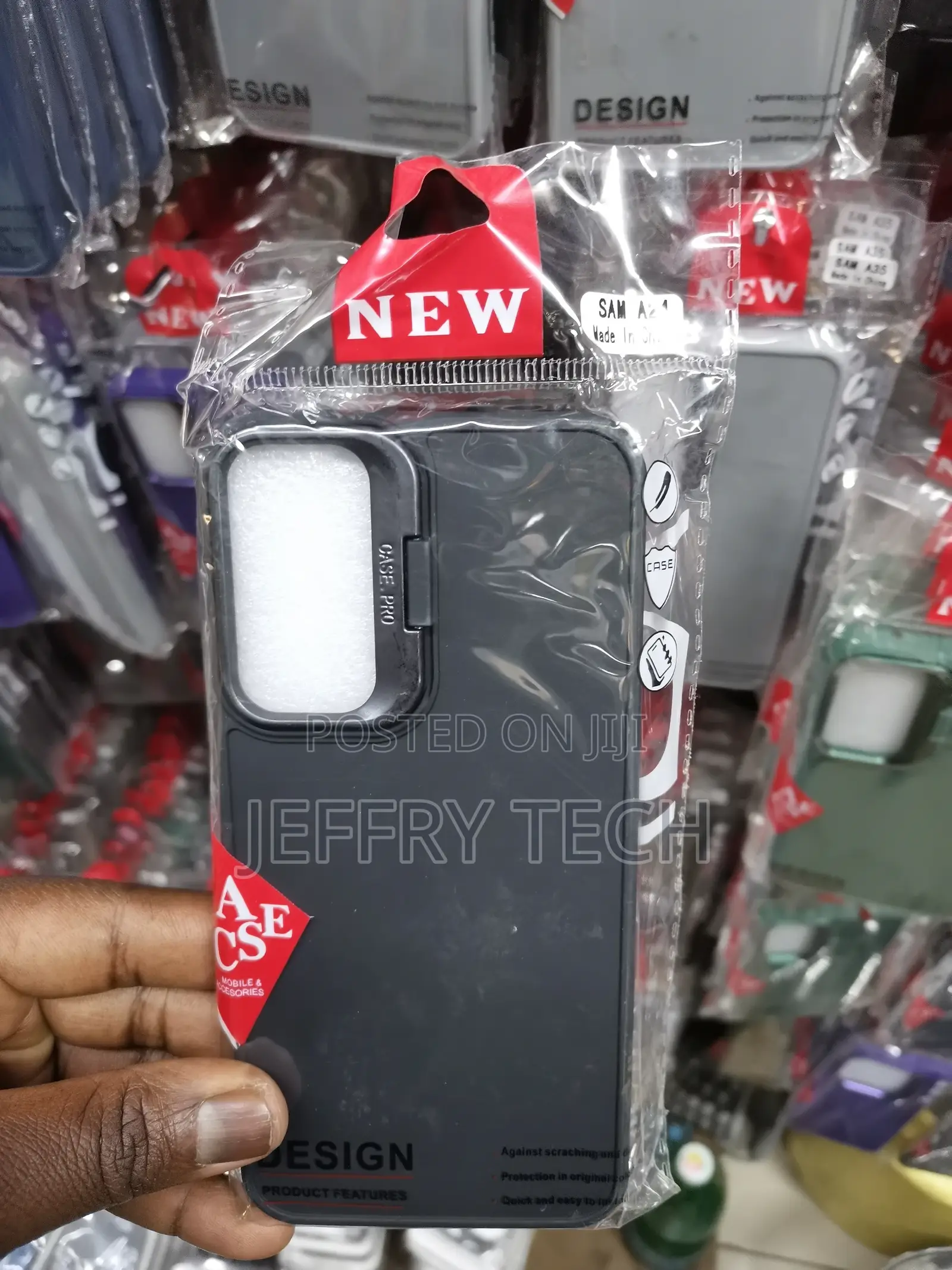Case for Galaxy A24 With Camera Frame Stand Case -Black