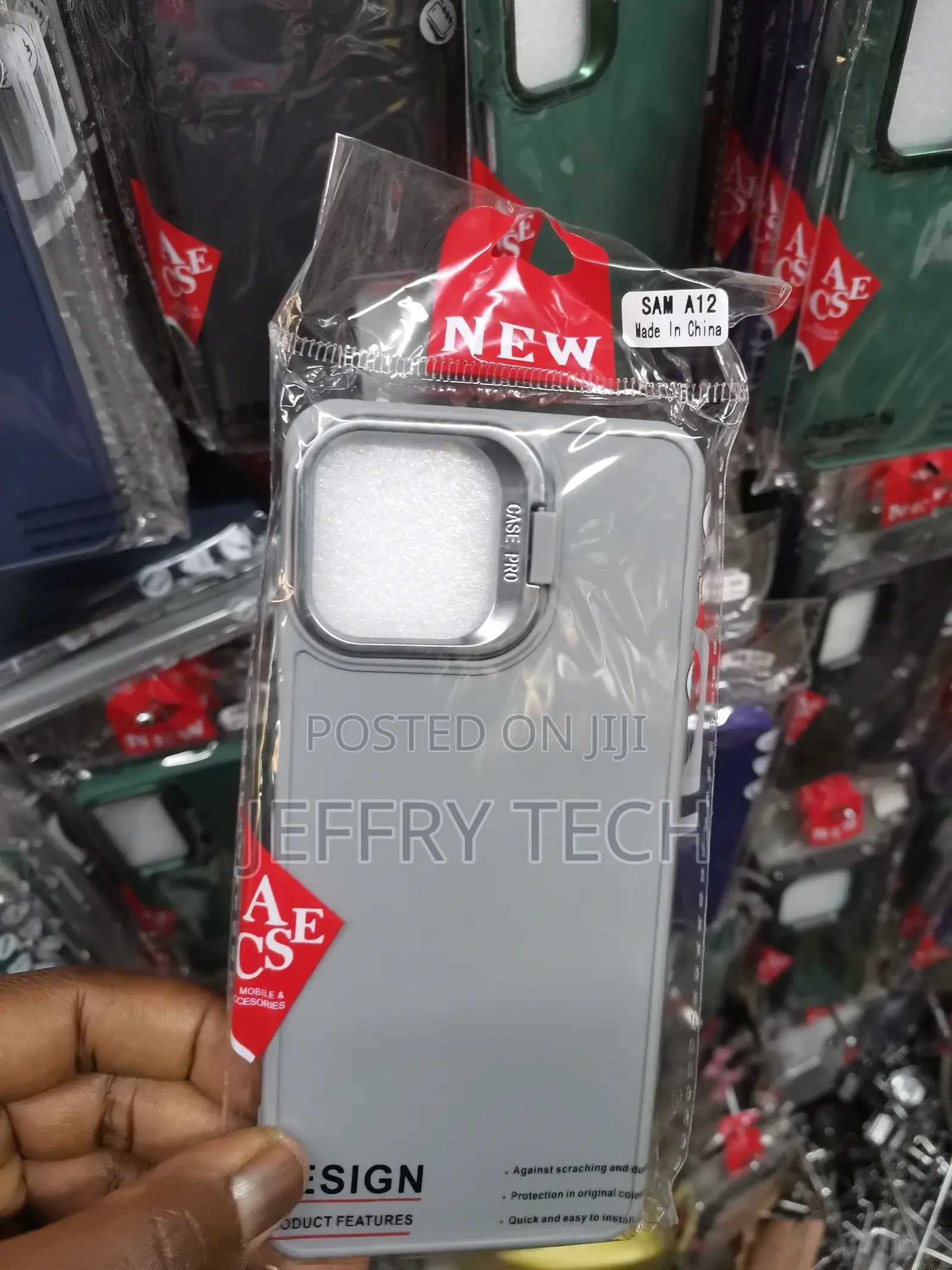 Samsung Galaxy A12 Back Case With Camera Frame Stand-Gray