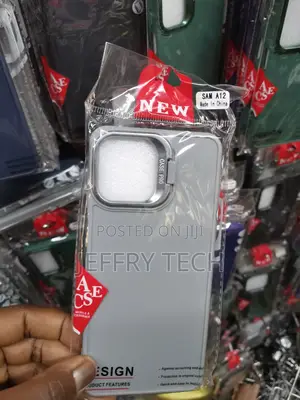 Samsung Galaxy A12 Back Case With Camera Frame Stand-Gray