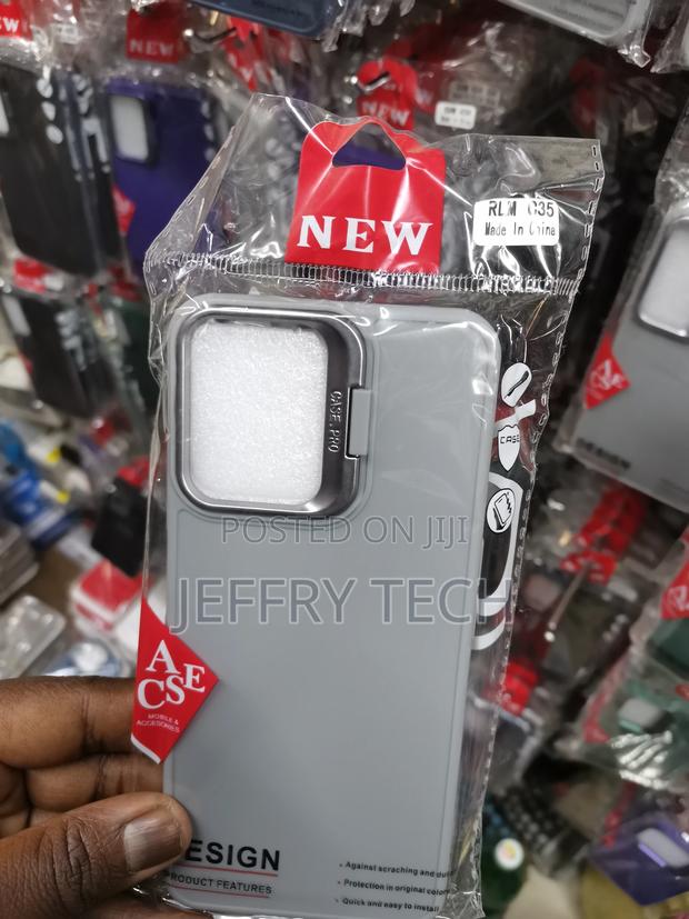 Realme C35 Case With Camera Protection Standing Frame-Gray - thumbnail 3