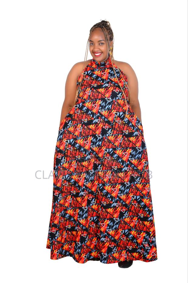 Ready Made Afri Sunrise Halter Neck Maxi Dress
