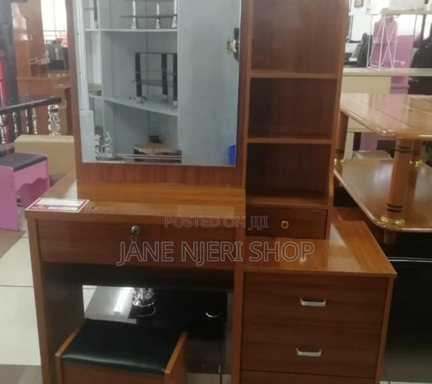 Brown Dressing Table With Sliding Mirror - main view