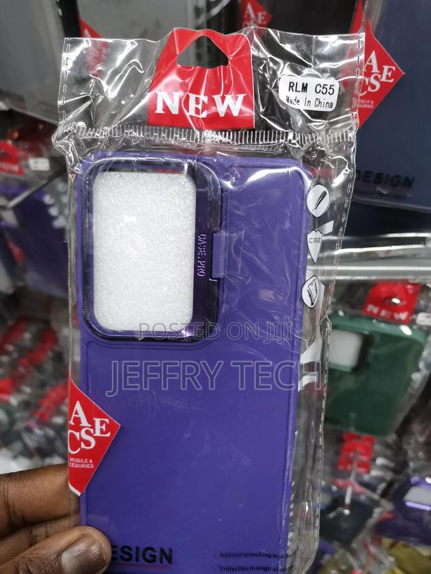 Realme C55 Case With Camera Protection Standing Frame-Purple
