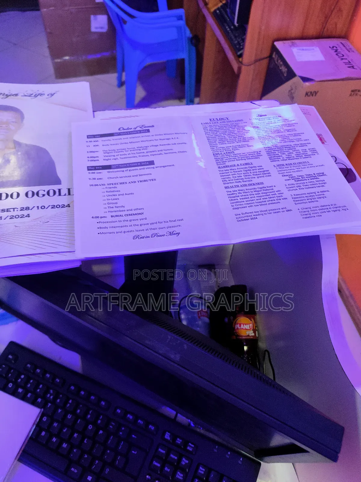 Eulogy A5 Printing Bulk 8 Pages 600 - 1000