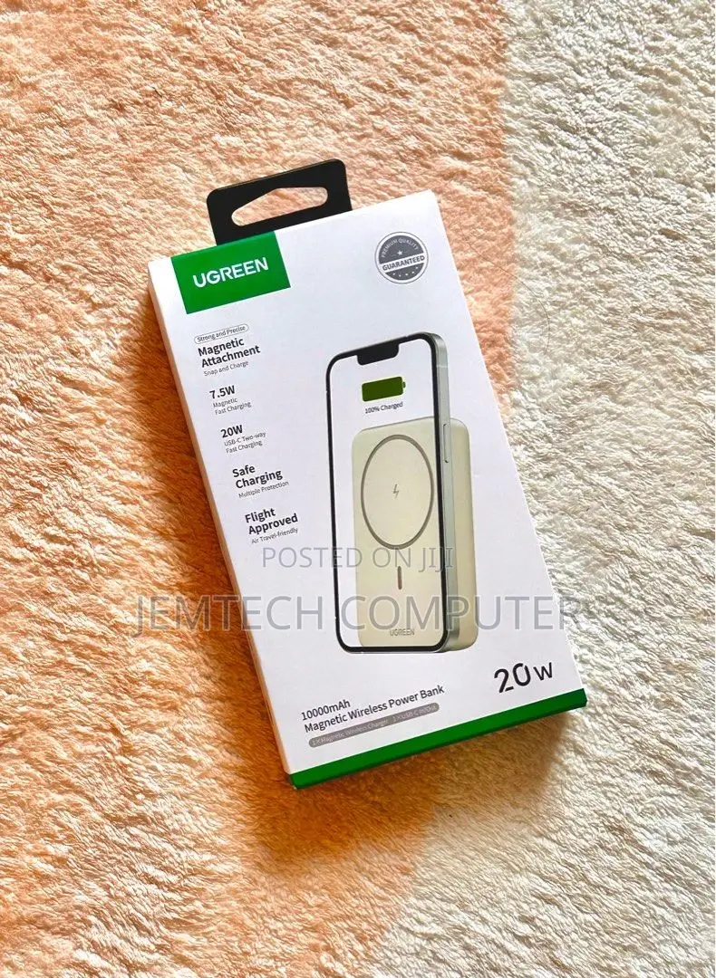Ugreen 10000mah 20W Magnetic Wireless Power Bank - Beige