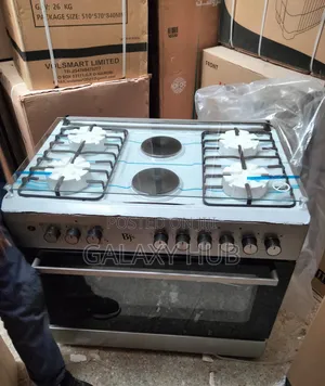 BJS Silver (Inox) 60x90 4+2 Hot Plate Gas Cooker, W/ Turbo