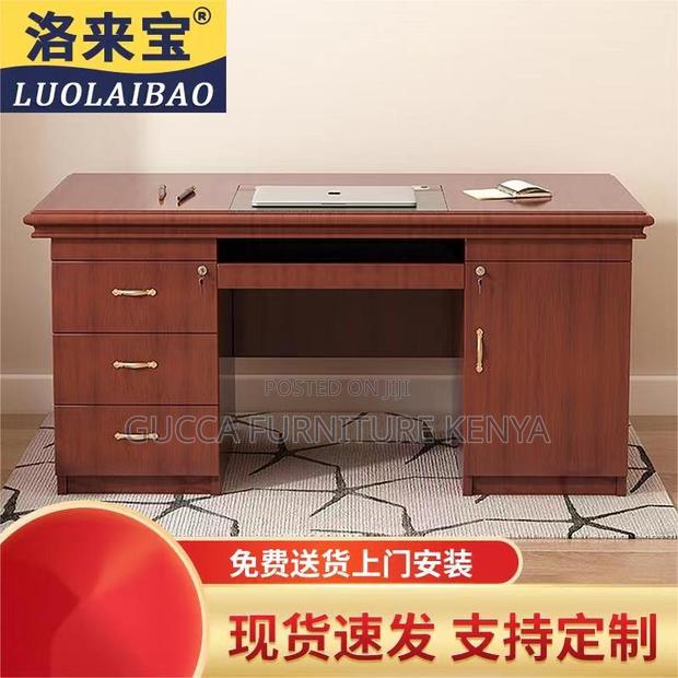 Office Tables:1400mm Brown Wooden Rectangular Office Table - thumbnail 4