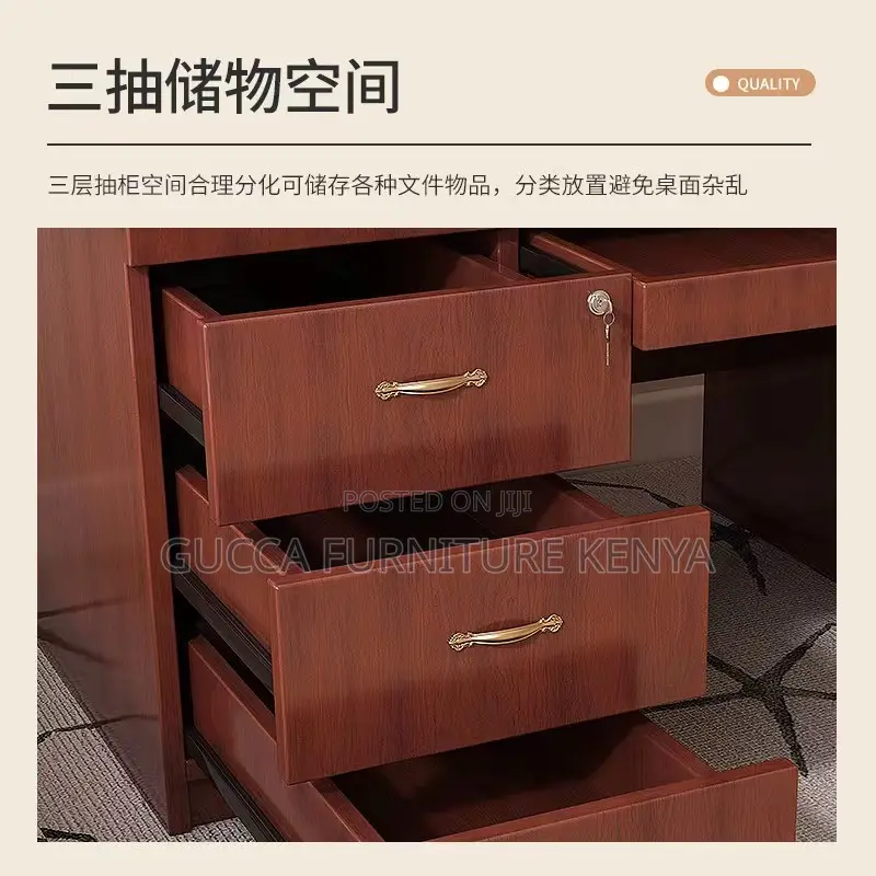 Office Tables:1400mm Brown Wooden Rectangular Office Table