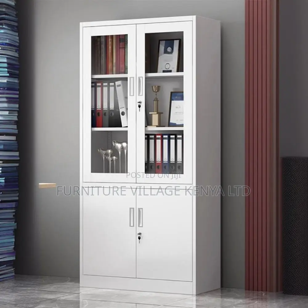Office Cabinet: Half-Glass Cabinet With Drawers