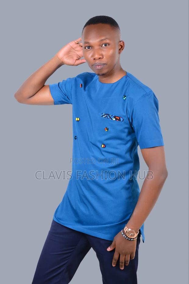 Teal Blue Men Shirts - main view