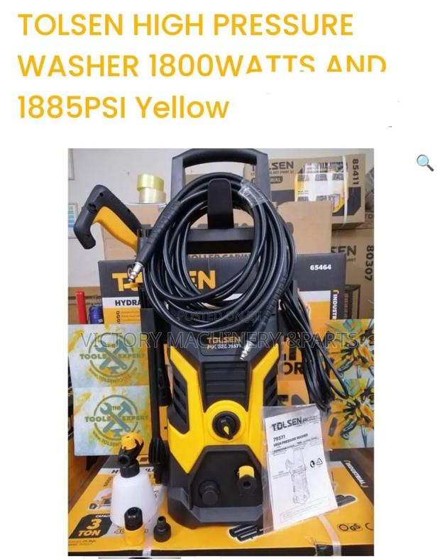Tolsen High Pressure Washer 1800watts 1885psi Yellow