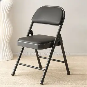 Office Chair: Foldable Leather Office Chair With Metal Base