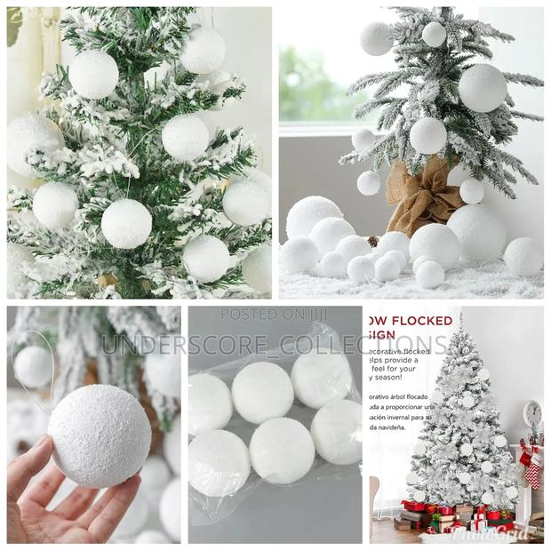White Snow Balls for a Set of 6