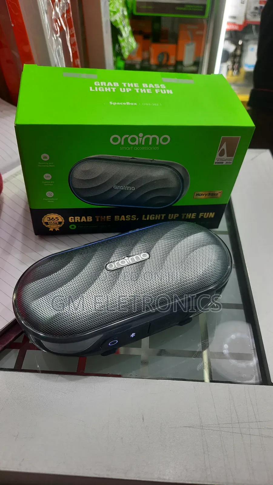 Oraimo Spacebox Bluetooth Speaker.