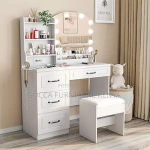 Dressers: Modern Makeup Vanity Desk With Light and Stool