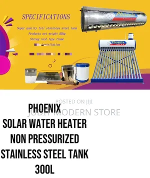 Non Pressurised Solar Heater 300ltrs