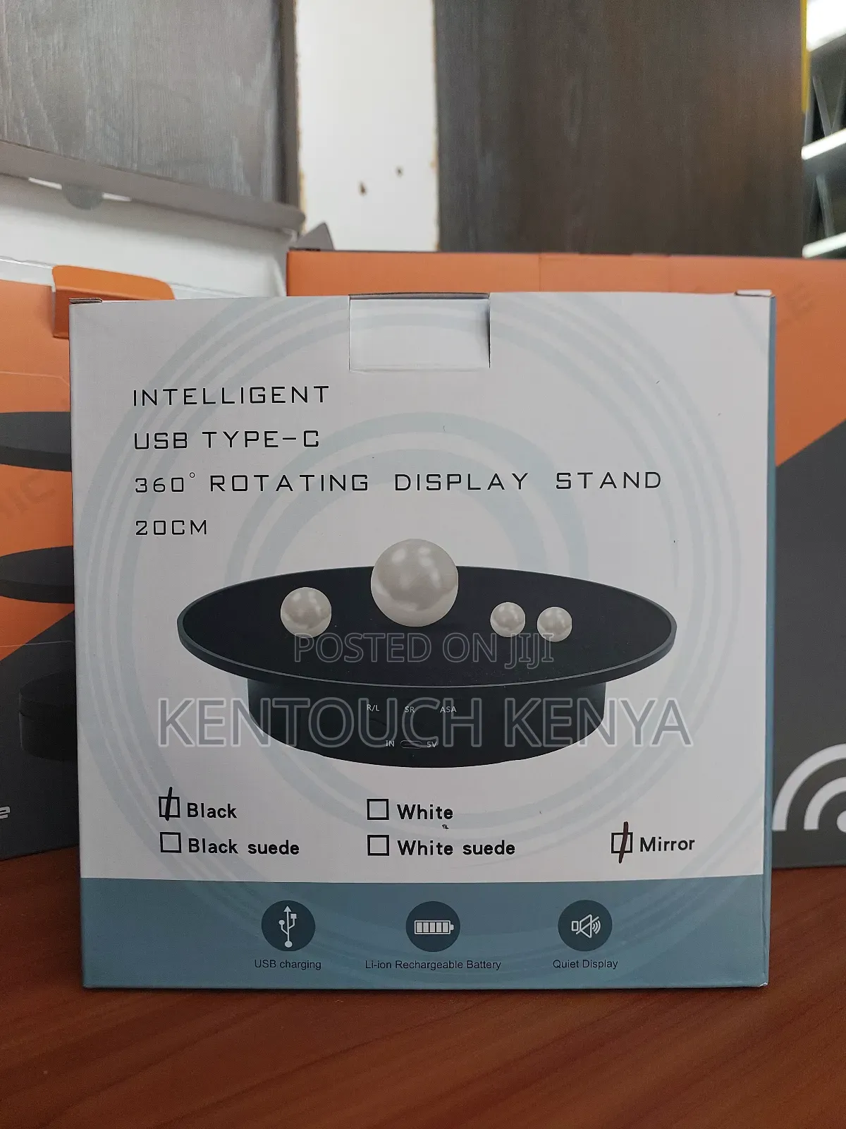 Electric 360 Rotating Display Turntable Stand Glass Top Ads
